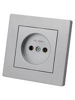 Розетка 2П 10А 250В серебр. металлик Сенеж TDM | код SQ1816-0230 | TDM