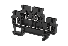 Клемма проходная пружинная 2,5 мм2,двухуровневая, на 2 подключения, черная SQ2.5-2T-BLACK | код 2102020005 | Elmex