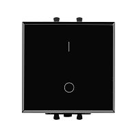 Выключатель двухполюсный одноклавишный модульный, Avanti, Черный квадрат, 2 модуля | код 4402222 | DKC