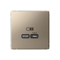 ARTGALLERY USB РОЗЕТКА тип-С 65Вт высокоскор.заряд. QC, PD, механизм, ШАМПАНЬ | код GAL000527 | Systeme Electric
