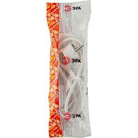 Шнур сетевой с вилкой UX-3x0,75-2m-W с заземлением 2м ПВС 3x0,75мм2 белый | код Б0048690 | ЭРА