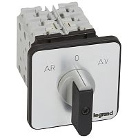 Переключатель трехфазного электродвигателя - реверсивный односкоростной - PR 26 - 5 контактов - крепление на дверце | код 027522 | Legrand