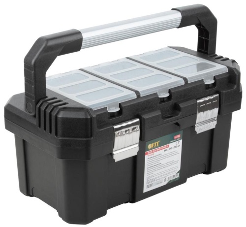 Ящик для инструмента пластиковый 17дюйм 440х240х210мм металл. замки. алюм. ручка FIT 65588 фото 2 Ящик для инструмента пластиковый 17дюйм 440х240х210мм металл. замки. алюм. ручка FIT 65588 фото 2