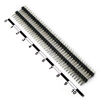 Штырь для плат 2.54 мм RUICHI PLH-40, 40 контактов | код 63440 | Ruichi