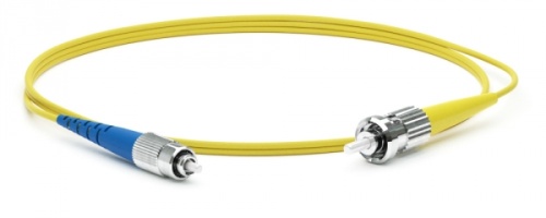 Патч-корд волоконно-оптический (шнур) SM 9/125 (OS2) FC/UPC-ST/UPC 2 мм simplex LSZH 15 м, Hyperline FC-S2-9-FC/UR-ST/UR-H-15M-LSZH-YL | код 247460 | Hyperline