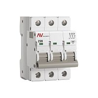 Выключатель автоматический AV-10 3P 20A (Z) 10kA EKF AVERES | код mcb10-3-20Z-av | EKF