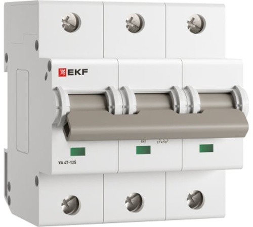 Автоматический выключатель ВА 47-125 3P 40А (D) 15кА PROXIMA EKF | код mcb47125-3-40D | EKF