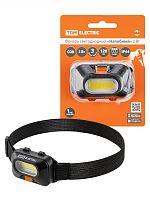 Фонарь светодиодный Налобный 2 Вт COB, 120 лм, бат. 3*AAA TDM | код SQ0350-0072 | TDM
