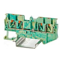 Клемма заземления , зажим push-in, 4 точки подключения, 2.5 кв.мм | код VPR-2.5-QUATTRO-PE | DKC