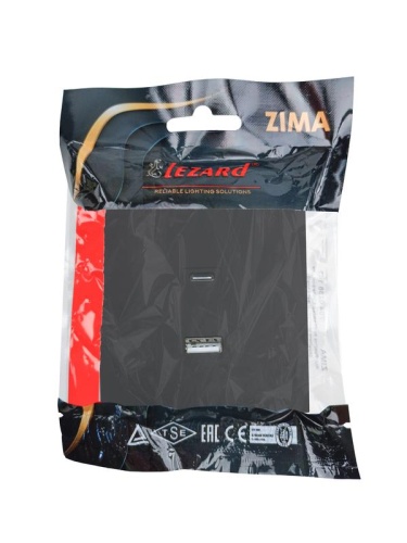 ZIMA Розетка TC+ USB разъем черный бархат LEZARD | код 704-4288-192TC | LEZARD фото 6 ZIMA Розетка TC+ USB разъем черный бархат LEZARD | код 704-4288-192TC | LEZARD фото 6