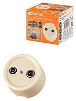 Розетка TV+R проходная сл. кость «Болонь» TDM | код SQ1820-0356 | TDM