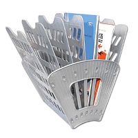 Лоток для бумаг веерный BRAUBERG-SMART, 7-ми секционный, сетчатый, серый, 231144 | код 231144 | BRAUBERG