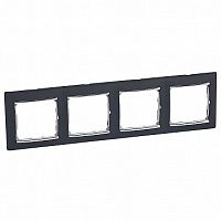 Рамка 4 поста VALENA CLASSIC, горизонтальная, ноктюрн/серебряный штрих | код. 770394 | Legrand