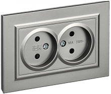 BRITE Роз. 2-я без з/к с з/ш 10А в сб. РСш12-2-БрС сталь IEK | код BR-R23-10-K46-F | IEK