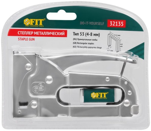 Степлер для узких скоб "тип 53" 4-8мм металлический корпус FIT 32135 фото 3