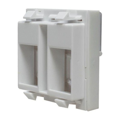 Панель лицевая 2 порта 45х45 Keystone шторки, откидное маркировочное окно | код 10-0302 | SUPRLAN фото 4