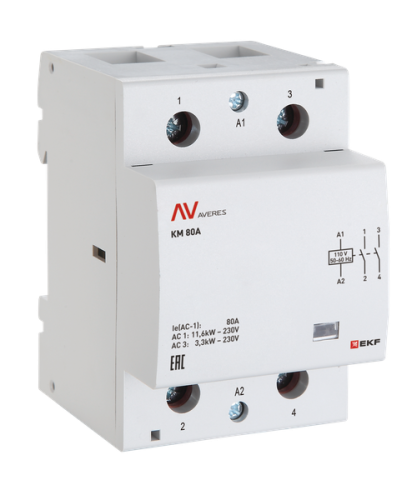 Контактор модульный КМ 63А 3NO+1NC 48VAC (3 мод.) AVERES EKF | код km-av-3-63-31-48V | EKF Контактор модульный КМ 63А 3NO+1NC 48VAC (3 мод.) AVERES EKF | код km-av-3-63-31-48V | EKF