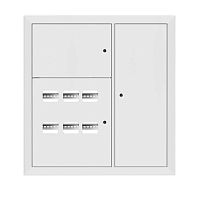 Щит этажный 6 кв. RAL9003 3 окна в ряд по гориз. (1000х950х150) EKF Basic | код mb28-v-6-r9003-1 | EKF