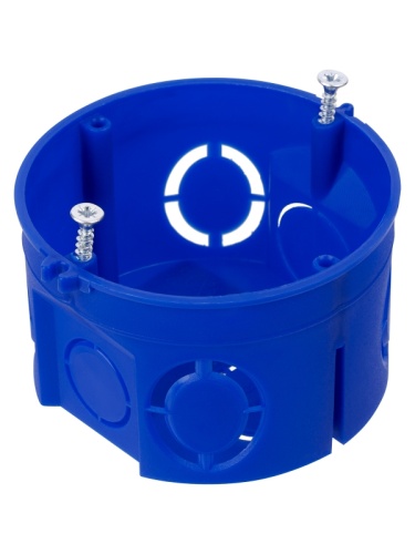 Установочная коробка СП D68х42 мм, саморезы, без стыковочных узлов, синяя, IP20, TDM | код SQ1402-1138 | TDM