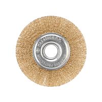 Щетка дисковая для УШМ, витая латунированная проволока, 125мм, отв. 22,23мм KRANZ | код KR-91-1242 | KRANZ