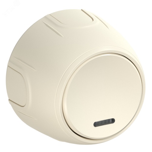 Выключатель одинарный Rotondo с подсветкой, цвет бежевый | код 7700862 | OneKeyElectro