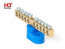 Шина N ноль на одном угловом изол ШНИ-6х9-10-У1-синий HLT | код 081-01-103 | HLT