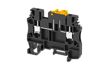 Клемма проходная винтовая 2,5 мм2 с размыкателем, с тестовым гнездом, на 2 подключения, черная DUTKD2.5TS-BLACK | код 1702160005 | Elmex