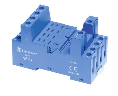 Розетка с винтовыми клеммами (с зажимной клетью) для применения с 56.34 модули 99.02/86.00/86.30 (96.04SMA) | Код. 9604SMA | Finder