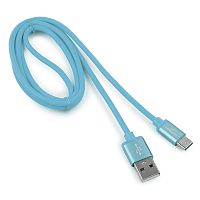 Кабель USB 2.0 Cablexpert CC-S-USBC01Bl-1M, AM/Type-C, серия Silver, длина 1м, синий, блистер | код CC-S-USBC01Bl-1M | Cablexpert
