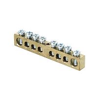 Шина PEN "ноль-земля" 8х12 8 отвер. латунь крепеж по центру PROxima | код sn0-125-8-c | EKF