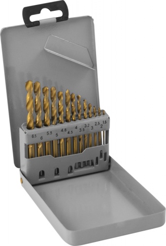 TDBS13 Набор спиральных сверл по металлу HSS TiN в металлическом кейсе, d1.5-6.5 мм, 13 предметов | код TDBS13 | Thorvik TDBS13 Набор спиральных сверл по металлу HSS TiN в металлическом кейсе, d1.5-6.5 мм, 13 предметов | код TDBS13 | Thorvik