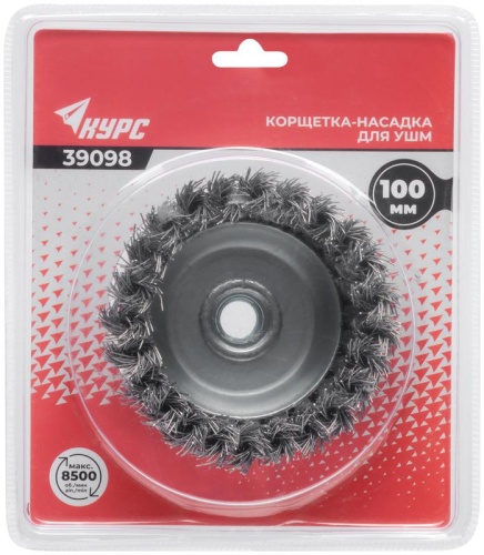 Корщетка-чашка, гайка М14, стальная витая проволока 100 мм, блистер | код 39098 | FIT фото 3