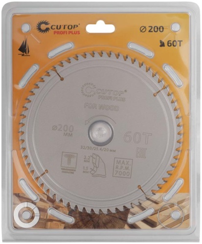 Диск пильный по дереву с тефлоновым покрытием 60Т, Profi plus, 200x1,5/2,2x32/30/25,4/20 мм | код 75-20060Т | FIT фото 2 Диск пильный по дереву с тефлоновым покрытием 60Т, Profi plus, 200x1,5/2,2x32/30/25,4/20 мм | код 75-20060Т | FIT фото 2