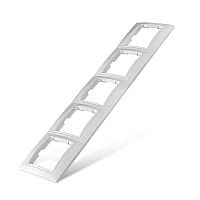 Рамка 5 постов Севиль горизонтальная белая | код 1042 | Universal