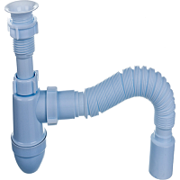 Сифон для мойки АНИ Варяг пластмассовый выпуск с гибкой трубой 40х50 | код C5010 | АНИ пласт