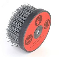 Щетка чашечная Д140xM14, ворс полимер-абразив P80 по дереву для УПМ УШМ (болгарка) (3-103) | код TAZ140TYM14P80 | Cazzola