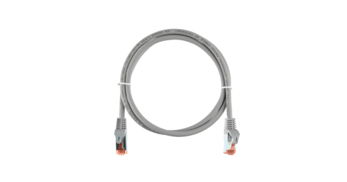 Коммутационный шнур NIKOMAX Essential Line S/FTP 4 пары, Кат.6a (Класс Ea), 500МГц, 2хRJ45/8P8C, T568B, заливной, с защитой защелки, многожильный, BC (чистая медь), 26AWG (7х0,150мм), LSZH нг(А)-HFLTx, светло-серый, 3м | код NMC-PC4SA55B-ES-030-C-GY
