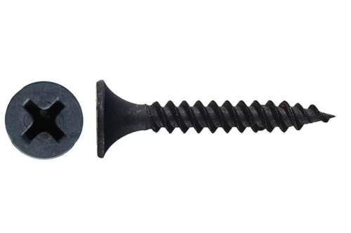 Саморез гипсокартон/дерево 3,5х25 черный (1000шт) | код 4815436-1000 | ЭТМ