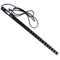 Блок розеток вертикальный, 1-фазный с автоматом, 16A / 250V, 8xC13 + 12xSchuko, шнур 3.0 м, вилка Schuko | код TWT-PDV-12GS-8C3-GP | TWT