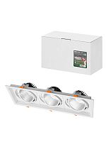Светильник встраиваемый карданный Фокус-1 LED CSL-01-3x11-NW 33 Вт, 35°, 4000 К, 80 Ra, IP20, TDM | код SQ0369-0415 | TDM