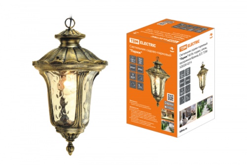 Светильник садово-парковый Париж 60 Вт, подвес, алюм., прозрачное/бронза, Е27, TDM | код SQ0330-0214 | TDM