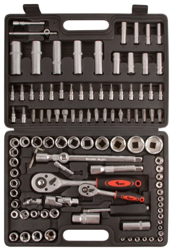 Набор инструмента автомобильный 108 шт CrV 1/2''+1/4'' | код 65205 | FIT