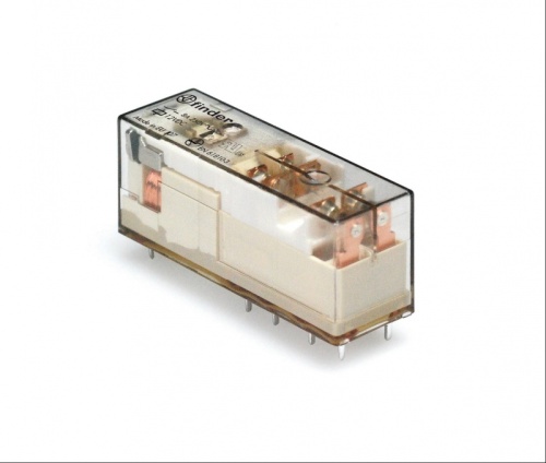 Электромеханическое реле безопасности (реле с принудительным управлением контактами), монтаж на печатную плату, 2NO + 2NC, контакты AgSnO2, катушка 110В DC, влагоащита RTIII | код 501491104220 | FINDER