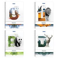 Тетрадь А4, 96 л., BRAUBERG, гребень, клетка, обложка картон, Fauna , 404058 | код 404058 | BRAUBERG