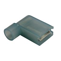 Клемма флажковая изолированная угловая RUICHI BNYF-2, 0,8 х 6,35 мм, 10 А, 16-14 AWG, синяя, медь | код 67752 | Ruichi