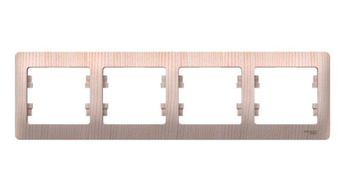 Рамка 4-пост. Glossa горизонт. сосна | код GSL001504 | Systeme Electric Рамка 4-пост. Glossa горизонт. сосна | код GSL001504 | Systeme Electric