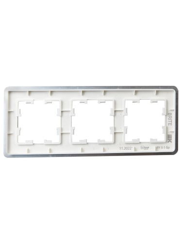 BRITE Рамка 3-мест. РУ-3-1-Бр металл алюм. RE AL IEK | код BR-M32-M-21-K47 | IEK фото 2