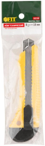 Нож технический 18мм усилен. пластик. FIT 10228 фото 3