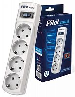 Сетевой фильтр Pilot mini 1.8м (4 розетки) белый (коробка) | код 1060993 | PILOT