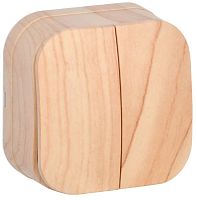 Выключатель 2-клавишный для открытой установки ВС20-2-0-ХС 10А GLORY сосна | код EVH20-K34-10 | IEK